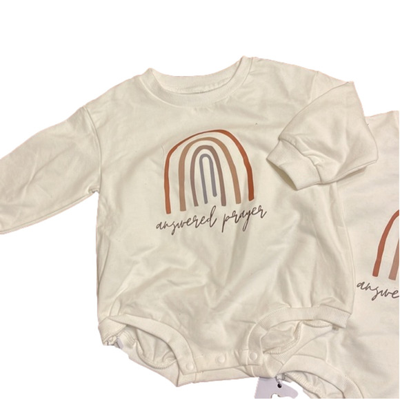 Prayers answered rainbow onesie sweaters - new with tags - Picture 2 of 9
